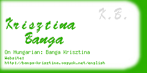 krisztina banga business card